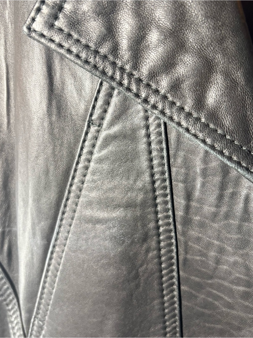 Vintage Linea Pelle Black Leather Moto Jacket Cropped Dolman Sleeve M - Picture 4 of 9